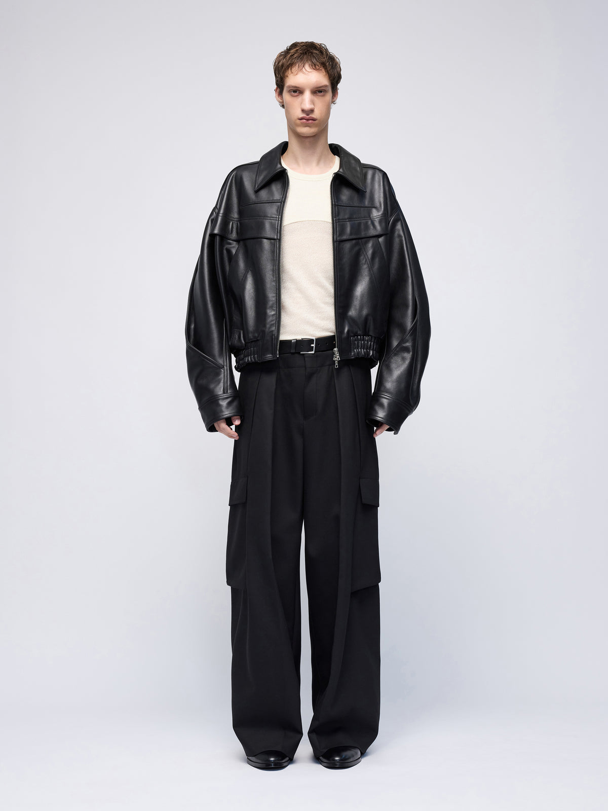 Blouson en cuir fendu