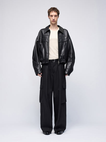 Blouson en cuir fendu