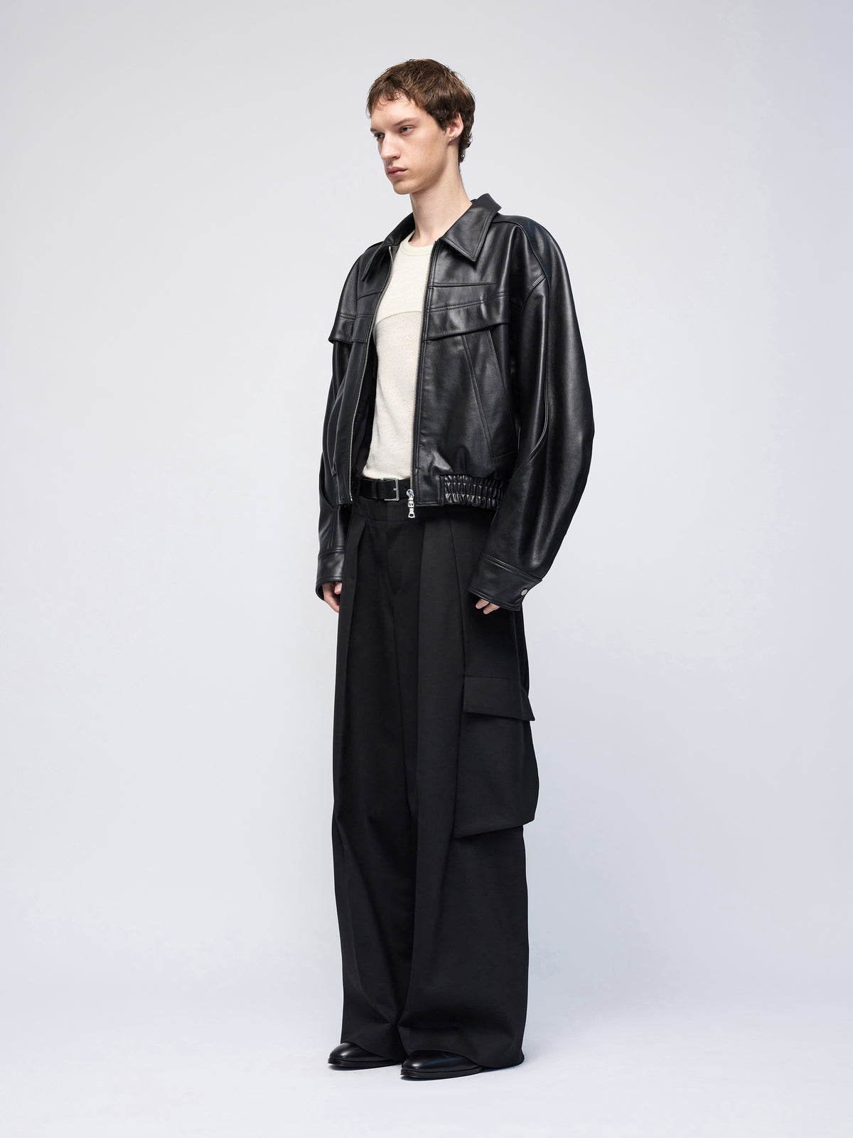 Blouson en cuir fendu