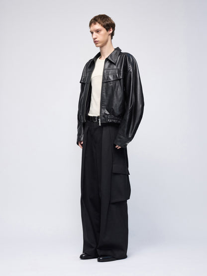 Blouson en cuir fendu