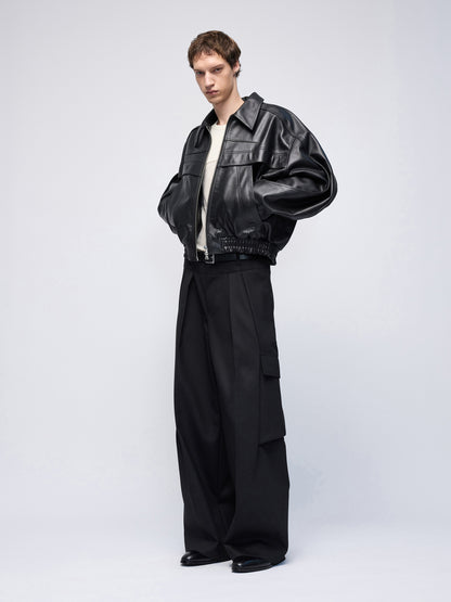Blouson en cuir fendu