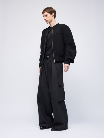Divide Wool Crepe Bikerblouson
