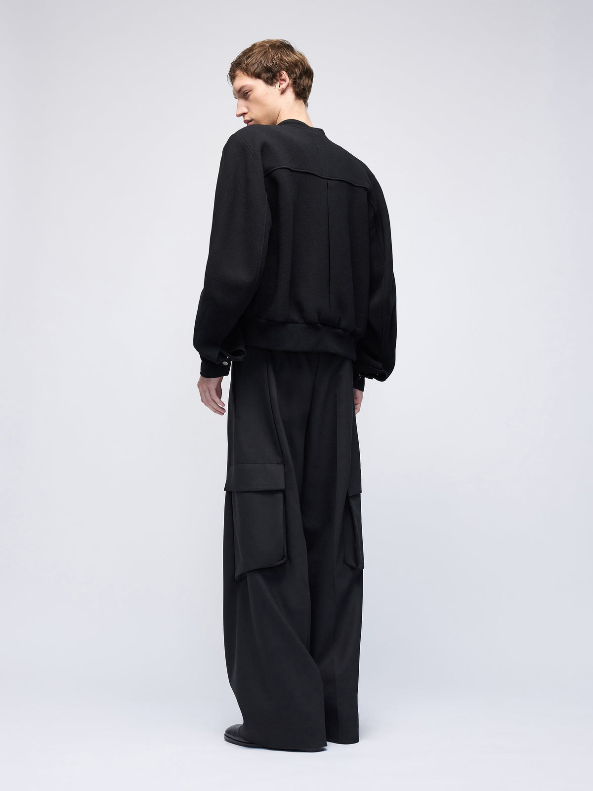 Divide Wool Crepe Bikerblouson