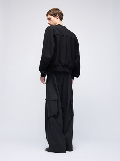 Divide Wool Crepe Bikerblouson